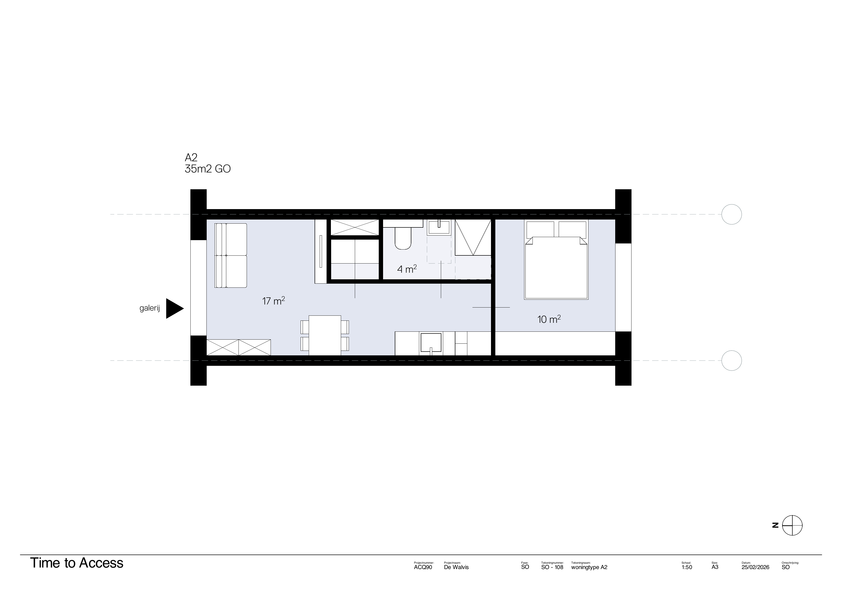 Plattegrond Type A — Studio 35 m²